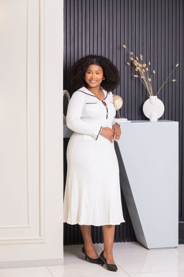 Snowy White Knit Dress