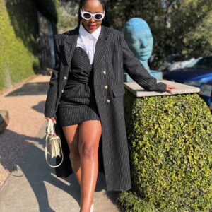 Kelly Stripped Coat Set