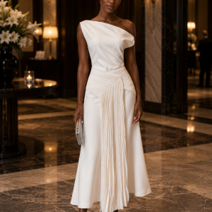 Waily Luxury White Dress
