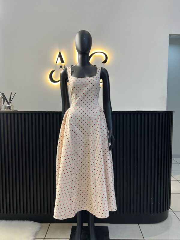 Naomi Red Polka Dress