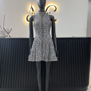 Caroline Pleated Tweed Dress