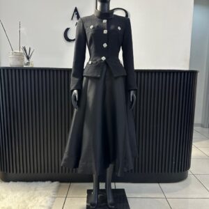 Elegant Black Tweed Dress