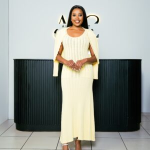 Yellow Knitted Two Piece Set