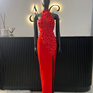 Red Floral Bandage Dress