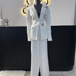 White Diamante Suit Set