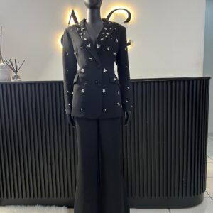 Black Diamante Suit Set