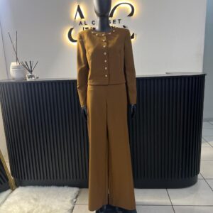 Brown Buttoned Suit Set