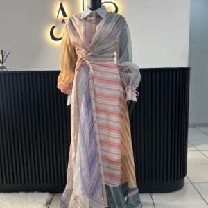 Lilly Long Striped Wrap Dress