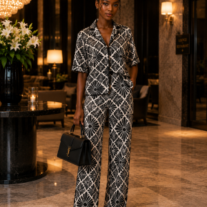 Black & White Floral Knit Co-Ord S