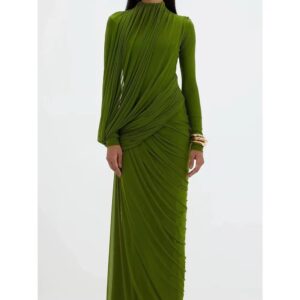 Green Draped Dress