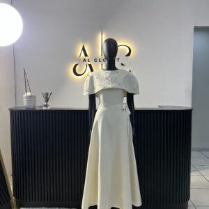 Carol Cream Cape Dress