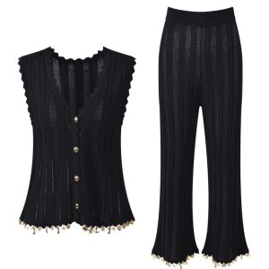 Sarah Black Knit Set