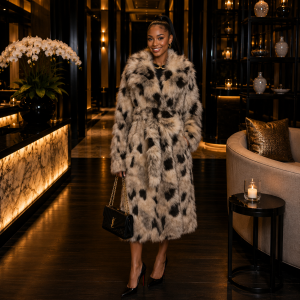 Monaco Belted Luxe Faux Fur