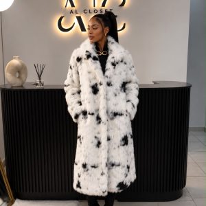 Black & White Cow Print Faux Fur