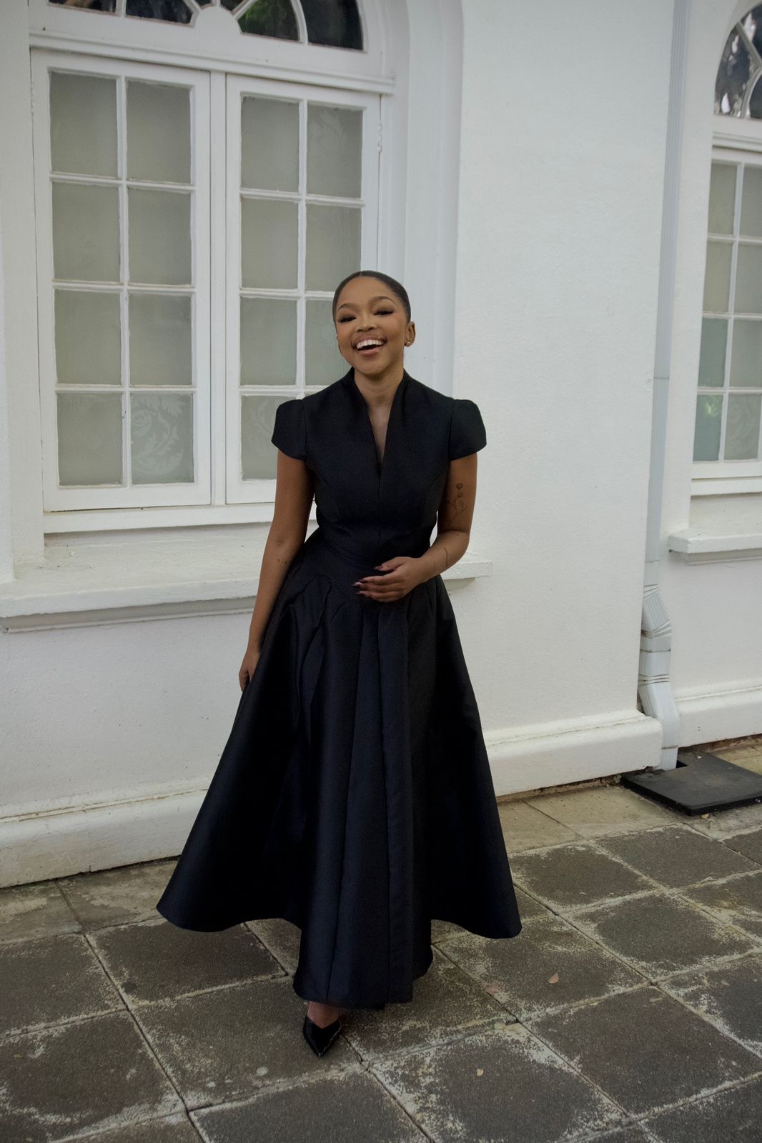 Anna Satin Flare Dress