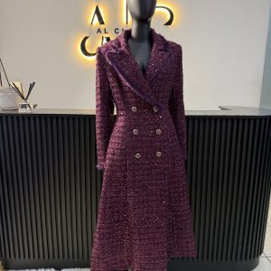 Bordeaux Duchess Tweed Coat Dress