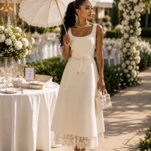 Colette Lace Hem Midi Dress