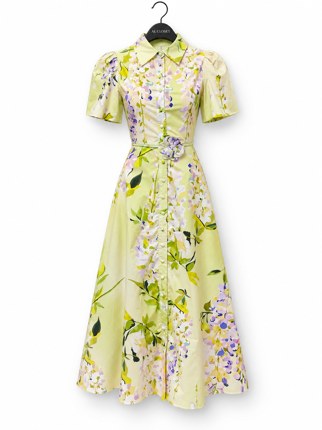 Lime Wisteria Floral Dress