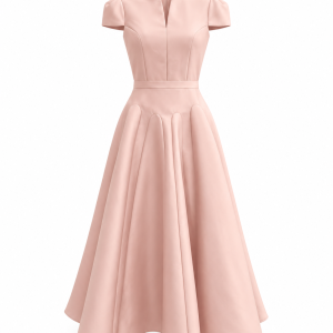 Anna Dusty Pink Satin Flare Dress