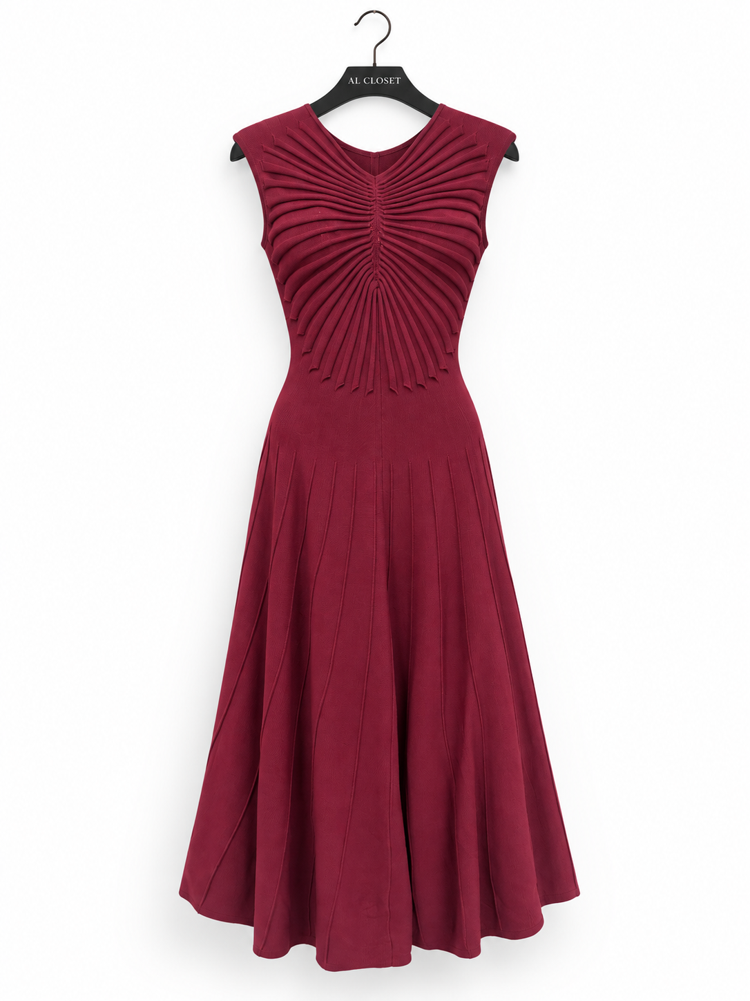 Burgundy Sleeveless Knit Dress