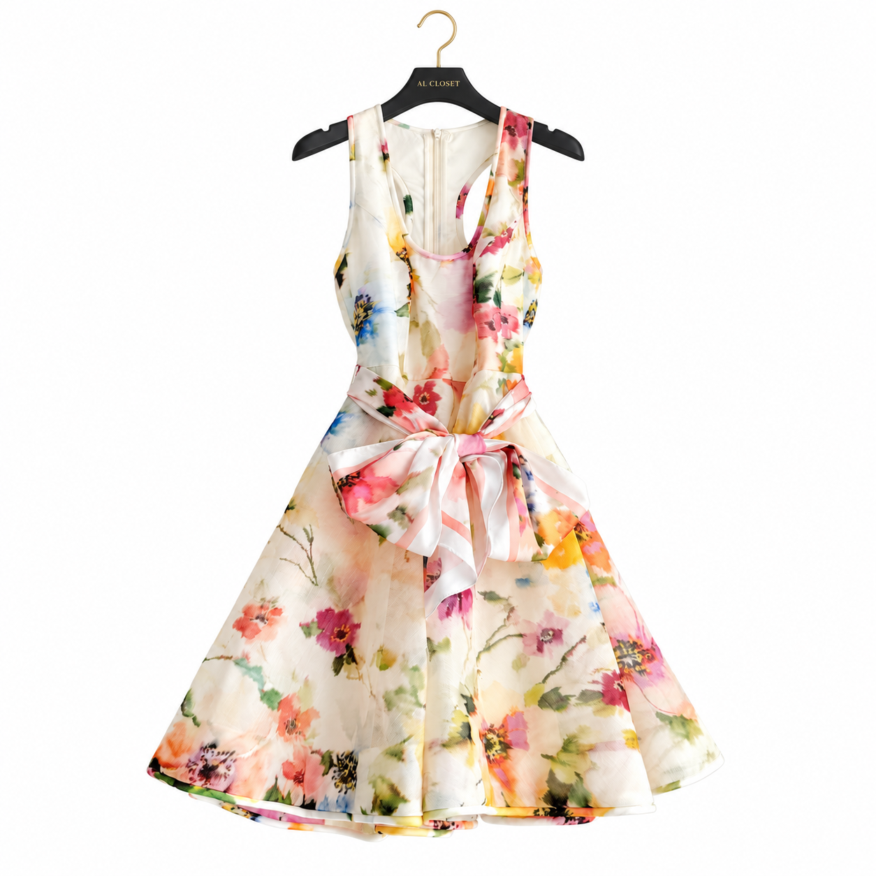 Ivory Floral Flare Dress